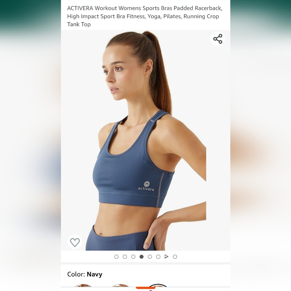 Active Padded Sports Bras for Women – Comfortable Workout Tops/Removable Pads L